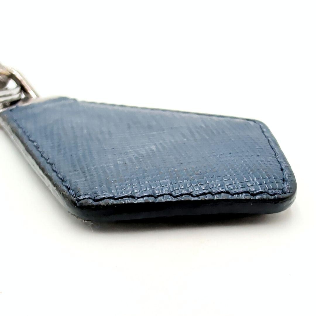 Prada Saffiano Leather Key Ring Triangle Genuine Leather Blue Used thumbnail 8
