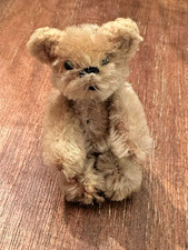 Miniature Teddy Bear Mohair Wool Jointed Hinged Approx 3" Mini Antique Doll