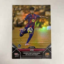 2025 Topps Now FC Barcelona Pedro Fernandez #3 RC Rookie ORO Gold 47/50