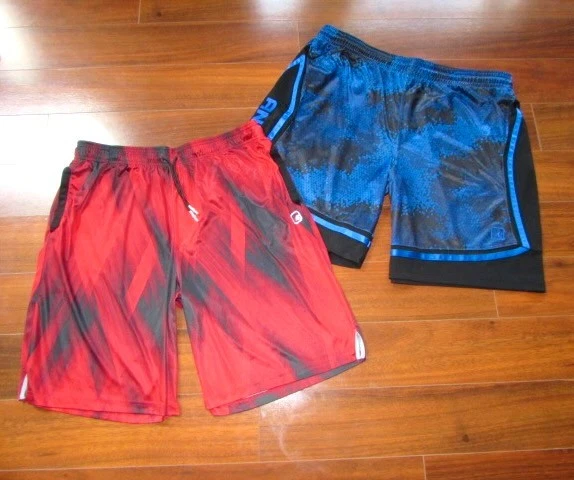 AND1 ~ Men's 2XL XXL ~ LOT of 2 Basketball Court Mesh Drawstring Athletic Shorts