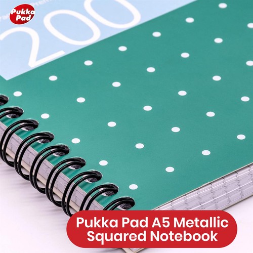 3x Pukka Pad A5 Squared Jotta Book, 5mm Grid, 200 Pages, Wirebound Notebook - Picture 4 of 7
