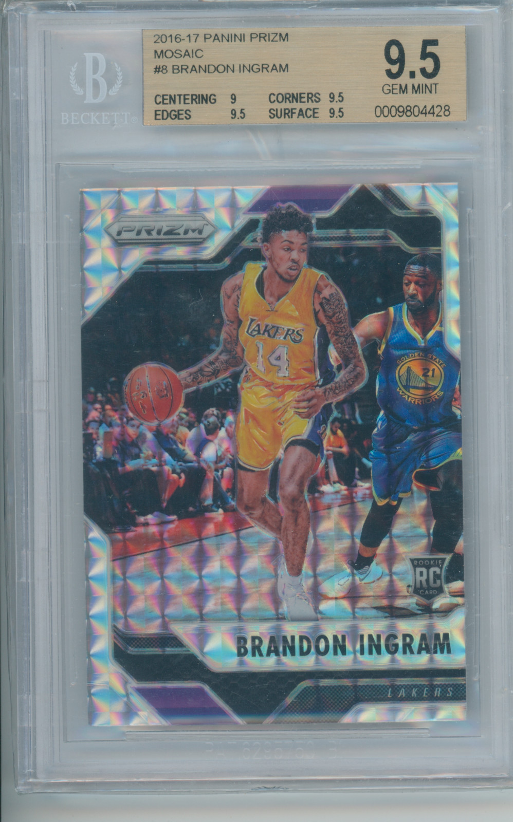 2016-17 Panini Mosaic Prizm #8 Brandon Ingram Lakers RC Rookie BGS 9.5 GEM MINT