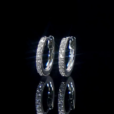 2 Ct Round Lab-Created Diamond Women Huggie Hoop Earrings 14k White Gold Over