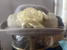 Vintage 1950-1970 Arlin Wool Hat with Flower And Lace