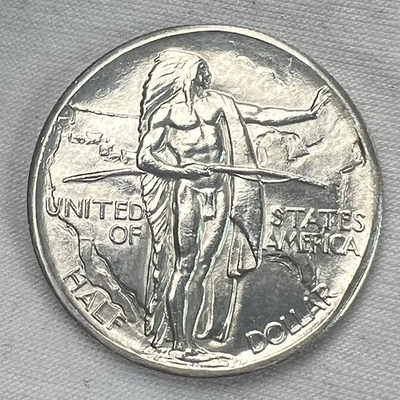 #ad 1928 Oregon Trail Commemorative Silver Half Uncirculated Dollar 50C $79.99