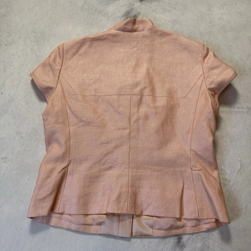 Blazer Carlisle para mujer talla 14 lino melocotón manga corta forrado de seda Foto 2 de 4