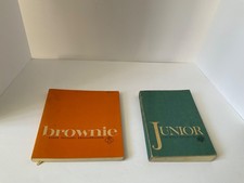 Brownie and Junior Girl Scout Handbook Vintage Books w/ bonus Girl Scout napkin