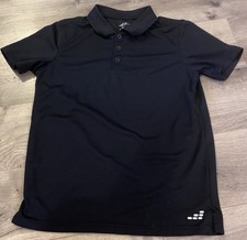 BCG Boys Dry Fit Polo Shirt Black Sz Medium 10/12 Pit 2 P 15  Shoulder 2 W 21.5  