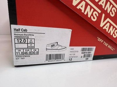 Rare 2021 Vans X Mooneyes Half Cab Men's 12 Black White | eBay