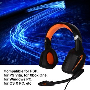 Gaming Headset Surround Sound Memory Foam Cushion 3.5mm Wired Headphone With Set