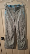 Gerry Snow Pants Kids L 14/16 Grey Winter Pants w Blue Suspenders Ski Sled