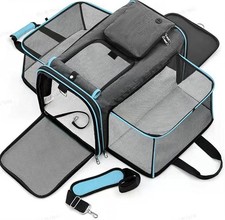 Expandable Cat Carrier Bag Foldable Breathable Travel Pet Backpack Reversible
