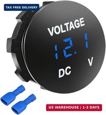 Battery Voltage Meter, DC 12V Waterproof Voltage Meter Tester, LED Digital Displ
