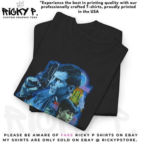 Ricky P Blade Runner 1982 Ridley Scott T shirt Unisex Heavy Cotton Tee - Picture 3 of 11