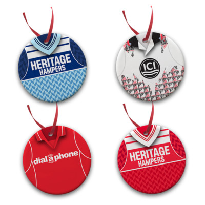 Middlesbrough Retro Shirt Christbaumschmuck Kugeln Keramik flach 4er Pack