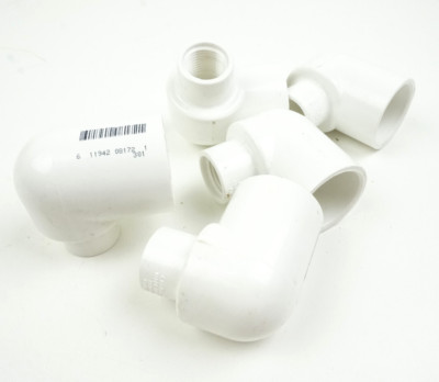 Charlotte Pipe 1'' Solvent x 1/2'' FPT PVC Sch 40 90-Degree Elbow Fitting (5-Pack)