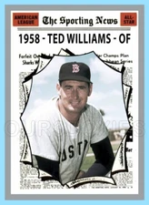 Ted Williams Custom Made Art Card Boston Red Sox 70-T-TW-AS