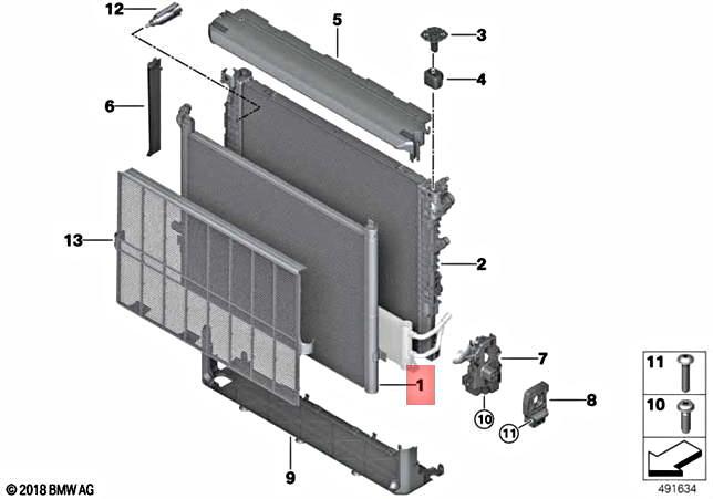 Genuine BMW G11 G12 G30 G31 G32 G38 520i 1.6 525Li 528Li Radiator  