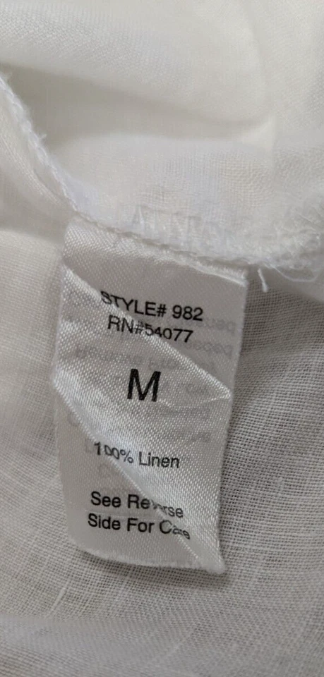 CAbi sz M рубашка туника 100% льняной белый пуговицы длинным рукавом Топ 3781 - Изображение 4 из 4