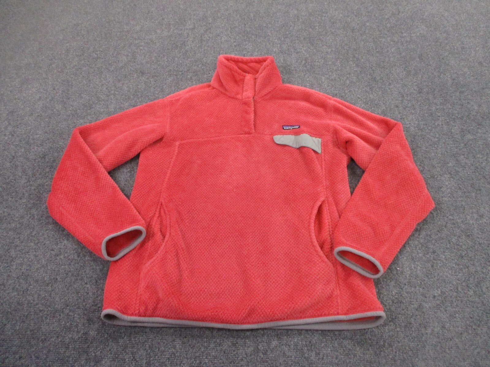 Patagonia Jacket Adult L Pink Snap T Fleece Fuzzy Sweater Outdoors Logo Womens