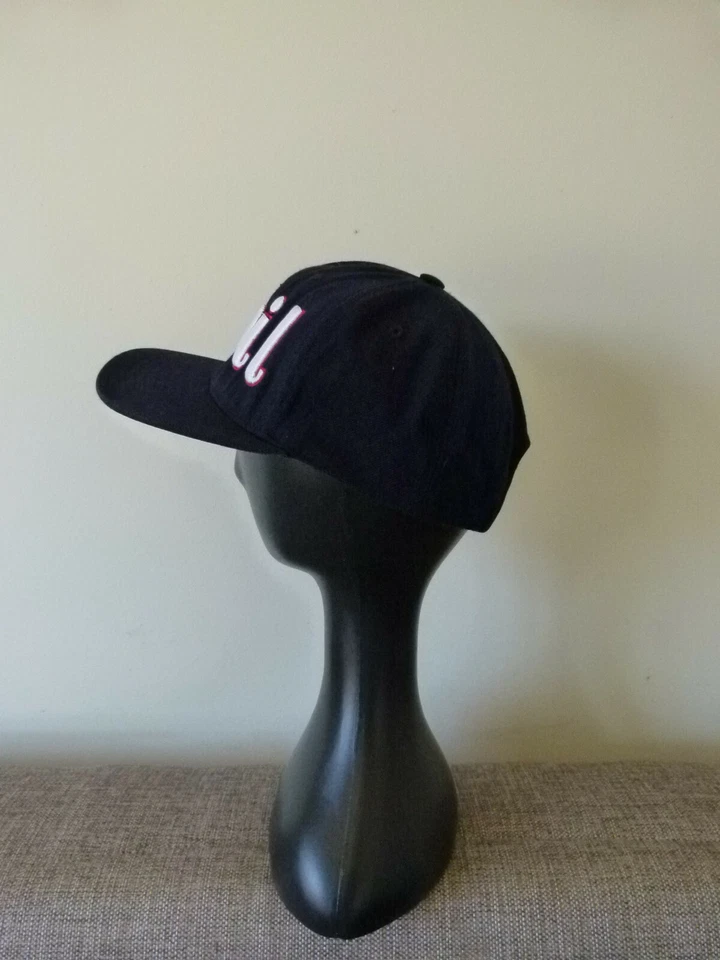 Tapas Unisex Azul Marino Blanco Estampado “Phil” Mezcla de Lana Snapback Talla Única Gorra de Béisbol Foto 2 de 4