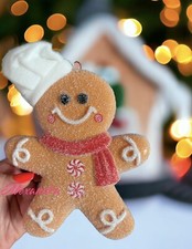 Gingerbread Baker Chef Sugar Cookie Christmas Tree Ornaments Set Of 3 New