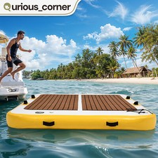 Water Platform Inflatable Floating Dock 6x5 ft Non-Slip Floor, Heavy Duty PVC