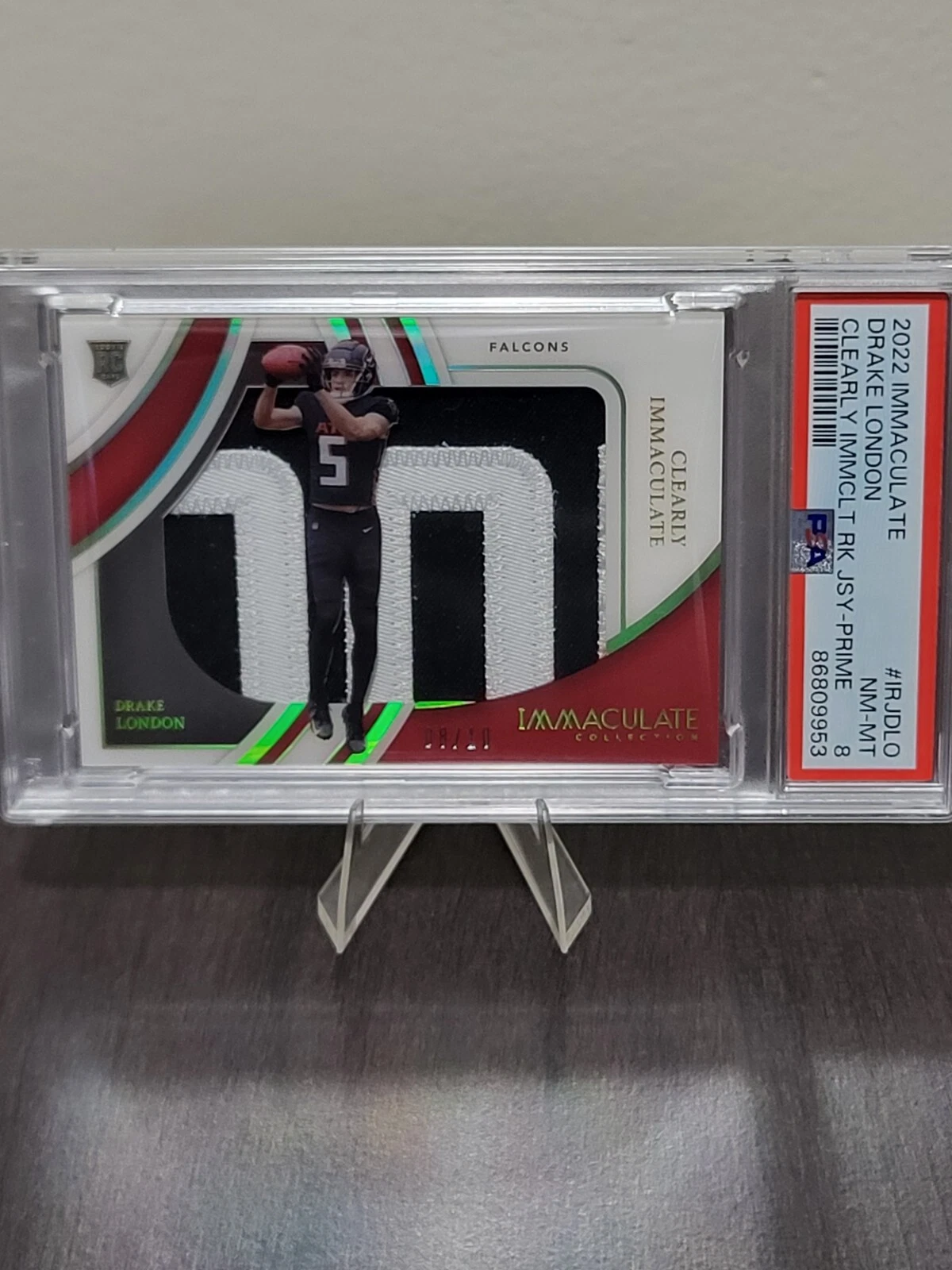 Drake London Panini Immaculate Collection Clearly Immaculate Rookie Jerseys #IRJDLO Prime