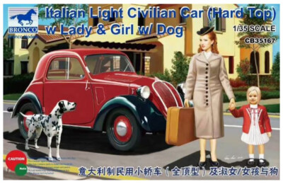Bronco Models CB35167 1:35 Italian Light Civilian Car (Hard Top) with Lady, Girl