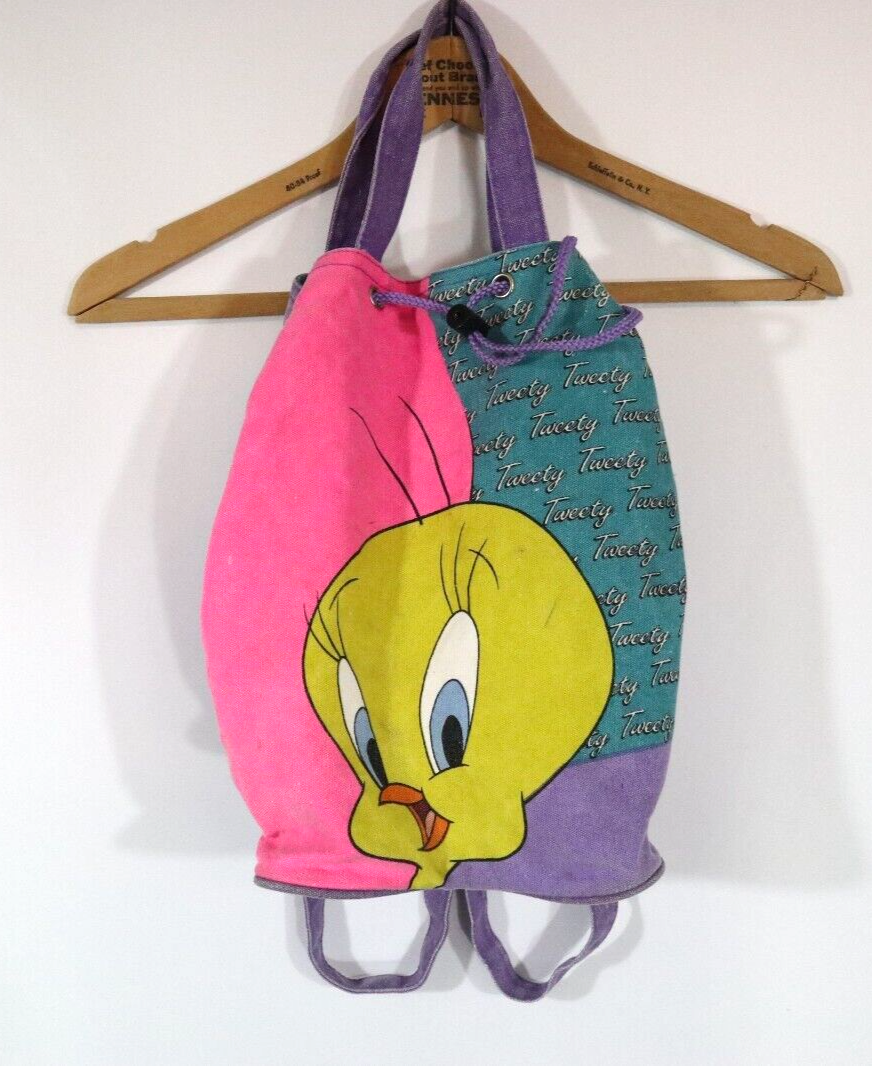 Vintage Looney Tunes Tweety Bird Backpack 1993 Holiday Fair Warner