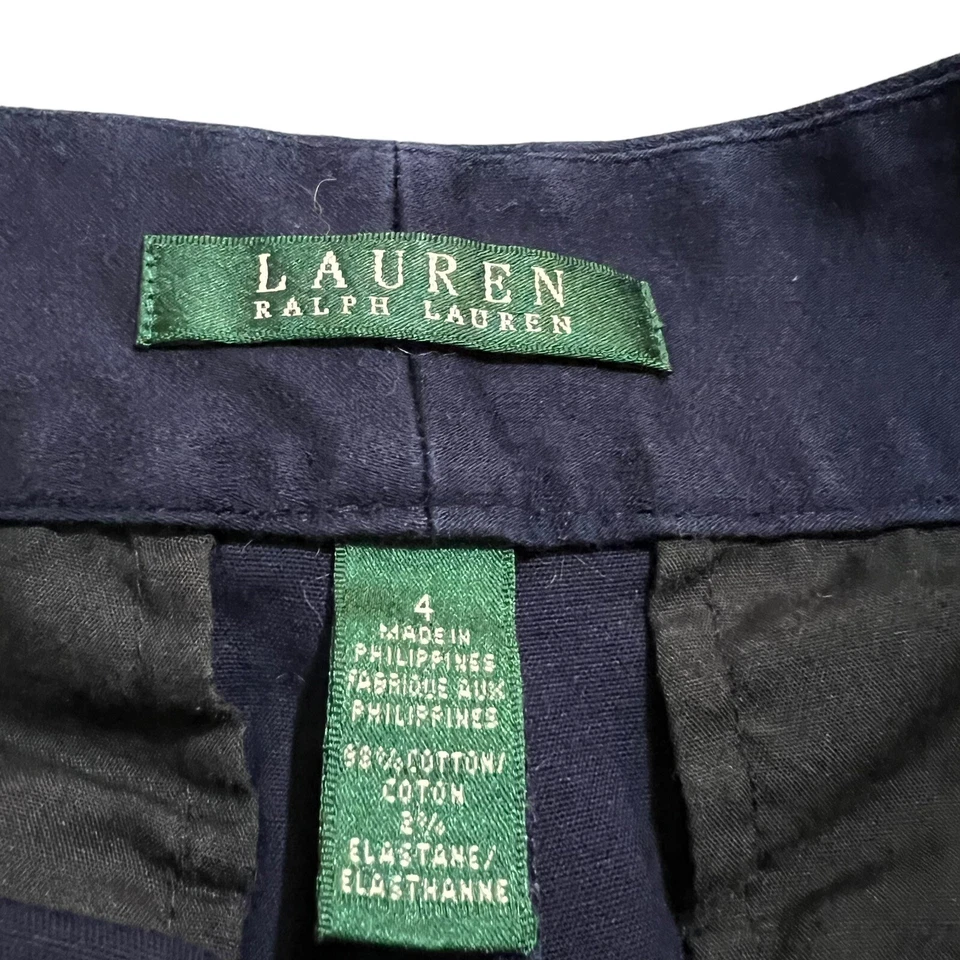 Женские темно-синие шорты-бермуды Lauren Ralph Lauren размер 4 - Изображение 3 из 4