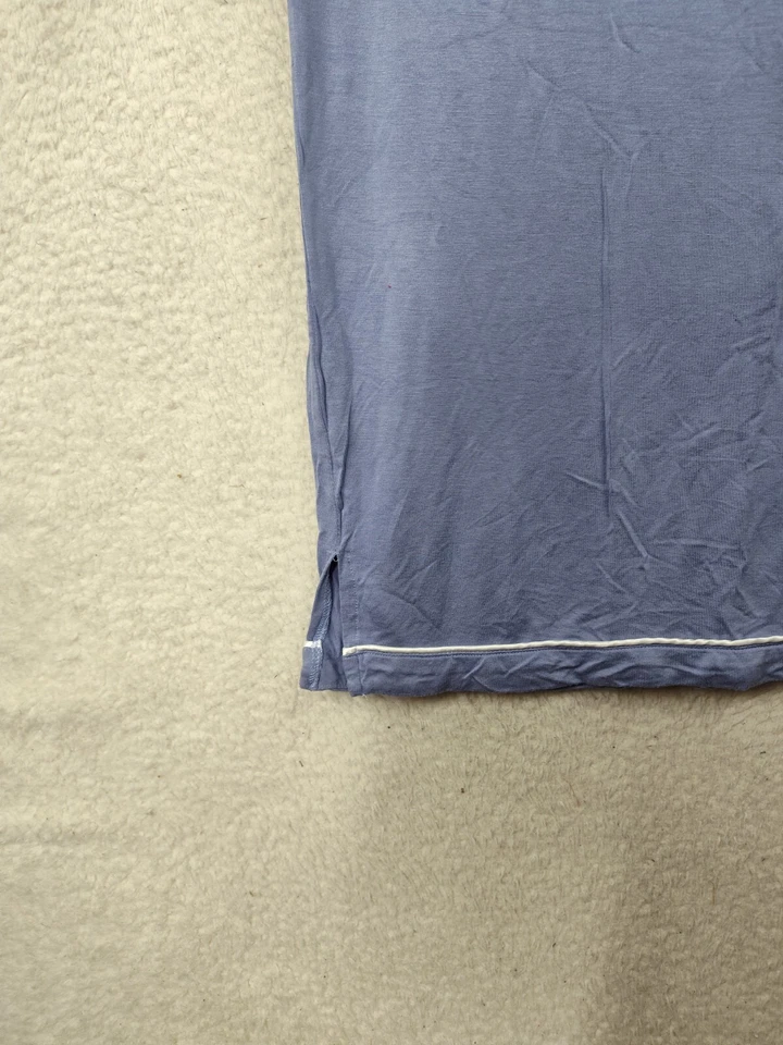 Bata de mujer Honeydew extra grande azul mezcla de rayón manga corta pijama camisa para dormir Foto 4 de 4