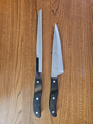 ekco arrowhead knife set ham/bread knife and chef knife