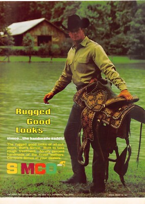 Simco Saddles Rugged Good Looks Vintage Magazine Print Ad