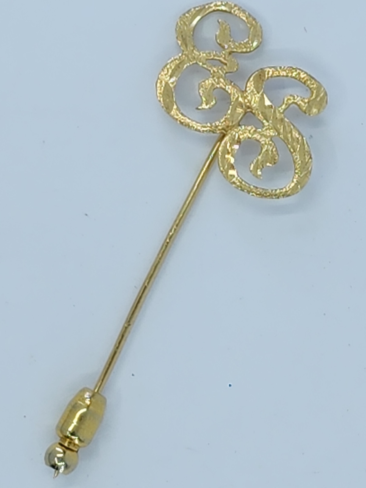 TEXTURED MONOGRAM INITIAL ES SOLID 14K GOLD PIN ~… - image 8