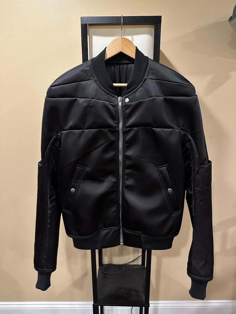 Rick Owens FW21 Gethsemane Girdered Black Bomber Pad Jacket Rick Owens FW21 Gethsemane Girdered Black Bomber Pad Jacket
