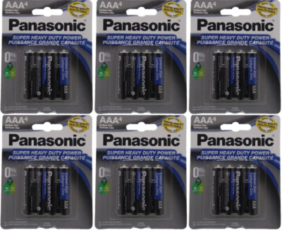#ad 24 Super Heavy Duty Power Panasonic Triple AAA 1.5V Carbon Zinc Batteries 6x4 $10.49