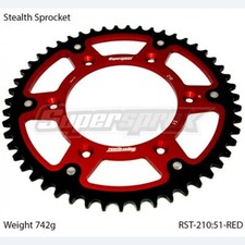 SUPERSPROX STEALTH 210 RED CROWN 520 51 TEETH HONDA CR R 500 1988-1991