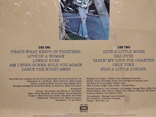 Robert John Self-Titled Vinyl LP EMI America records SW-17007 1979 - Imagen 6 de 6