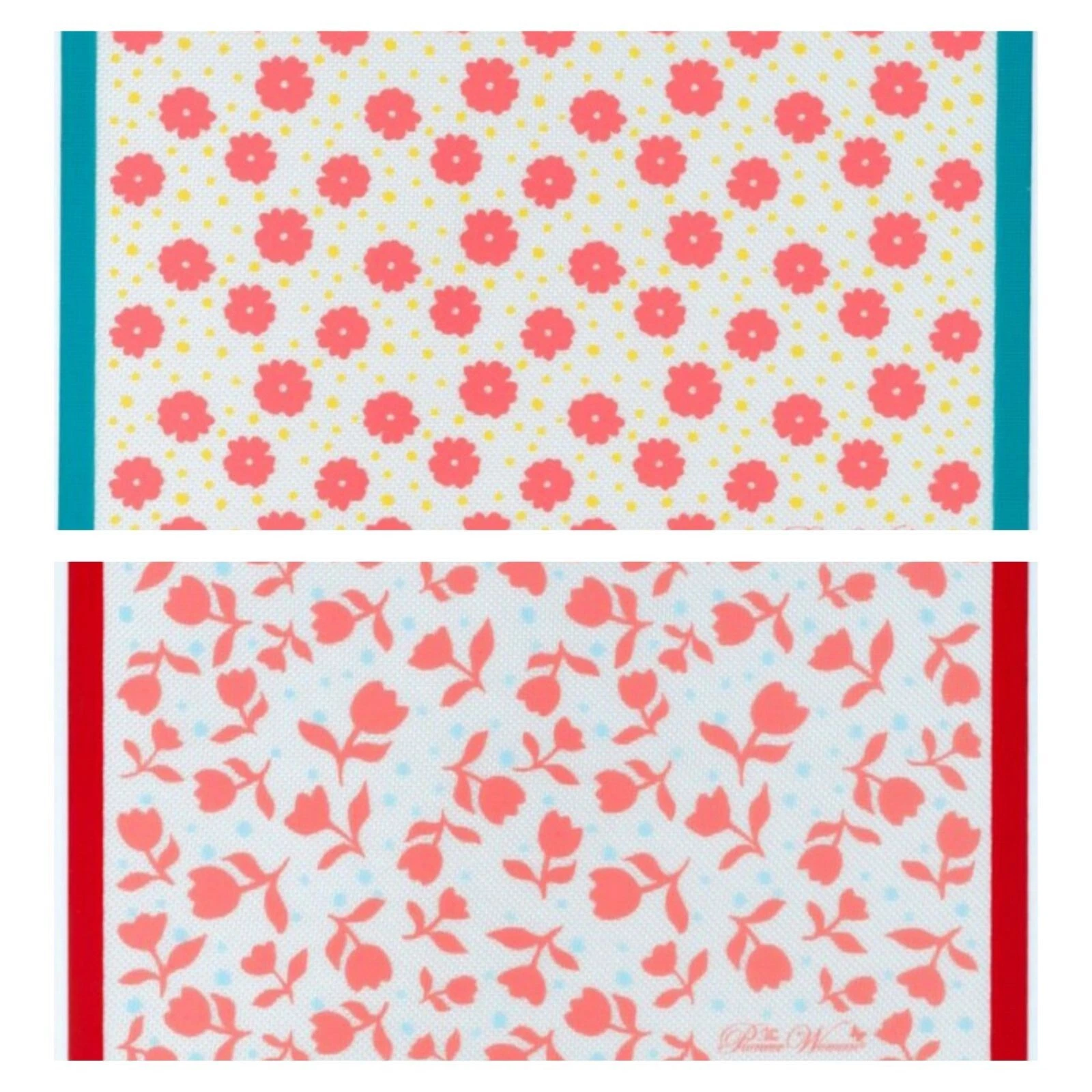 2 Pioneer Woman Nonstick Silicone Baking Mat Floral Ditsy & Daisy 16.55"x11.62"