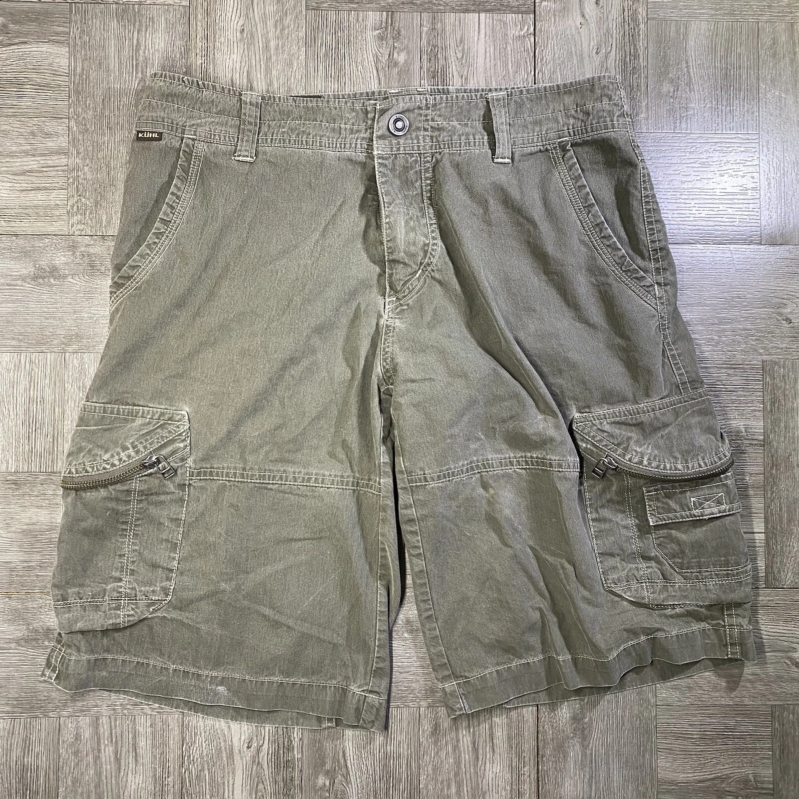 Kuhl Cargo Shorts Size 32 Mens Gray Crag Series 12" Inseam Outdoor Hiking