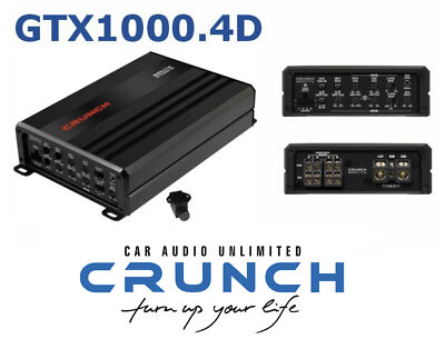 Crunch GTX1000.4D Digital 4 Channel Amplifier 1000 Watts with Bass Remote