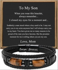 Birthday Gifts for Son from Mom Dad To My Son Bracelet Fathers Day ...