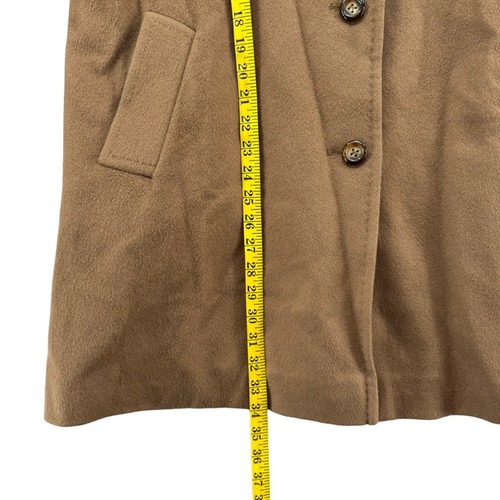 Fleurette Loro Piana Wool Overcoat Womens Tan Mid Length Button Coat Size 16 - Picture 10 of 15