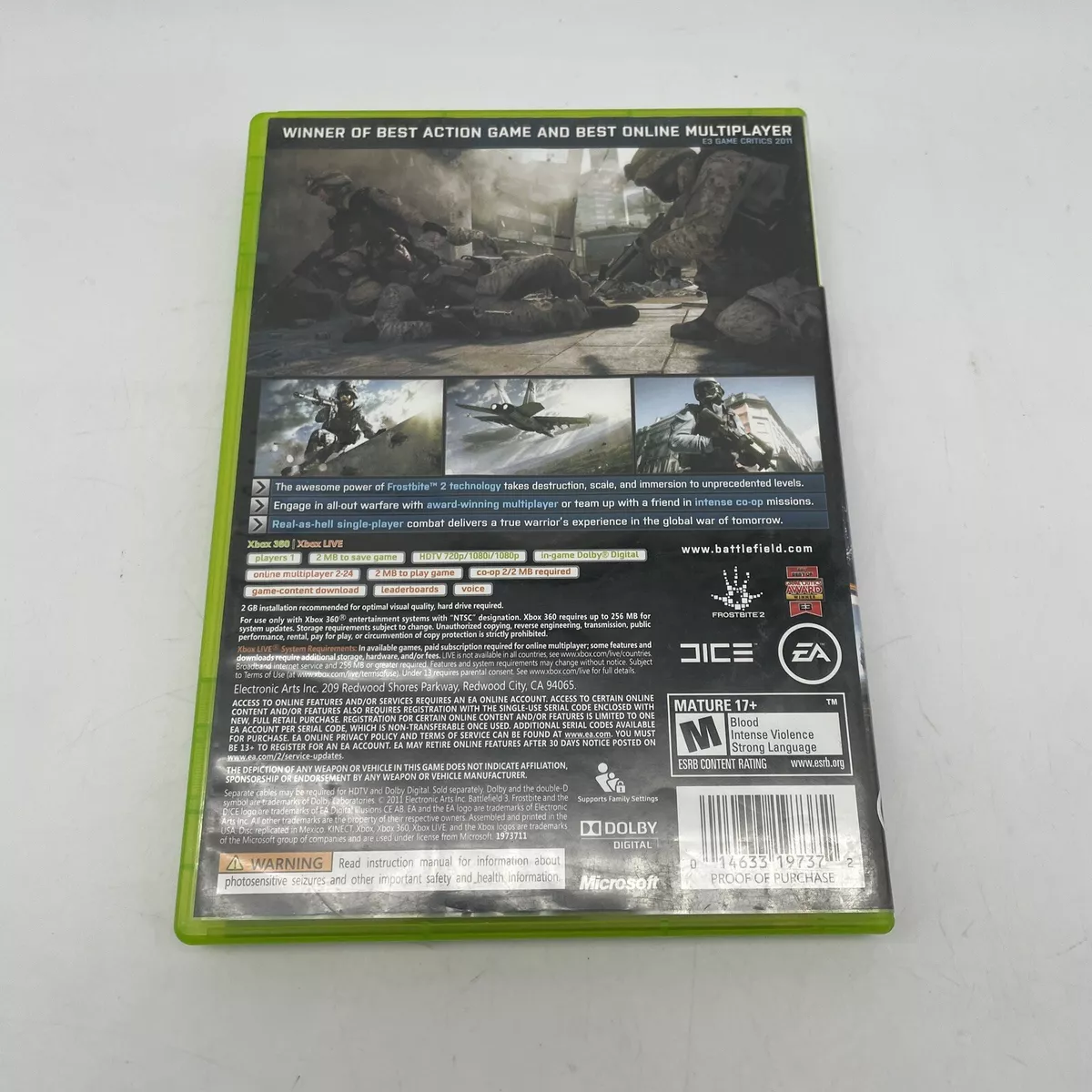 Battlefield 3 - Xbox 360 Game 14633197372