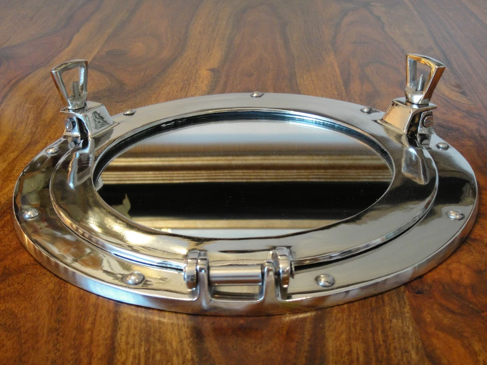 Wandspiegel Bullauge Silber 30 cm Schminkspiegel Schiffsfenster Spiegel Maritim - Bild 2 von 4