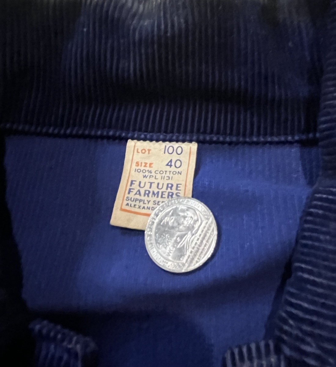 Vintage 60s FFA blue Corduroy Chain stitch Georgia Jacket