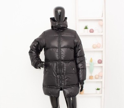 Peak Performance W PEAK P Parka Black Shiny Down Puffer Jacket Hooded Damen M