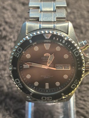 Orient Mako Automatic Diver Men's Watch 200m Day/Date Black Dial Steel