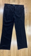 Talbots womens black velour signature boot dress pants size 10p pockets